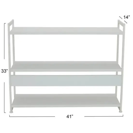 Household Essentials Jamestown 42" Wide Bookshelf White {6}