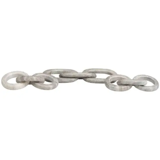 Gray Marble Geometric Link Chain Sculpture Set {5}
