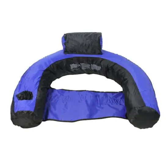 2ft. Inflatable Blue & Black U-Seat Swimming Pool Lounger {4}