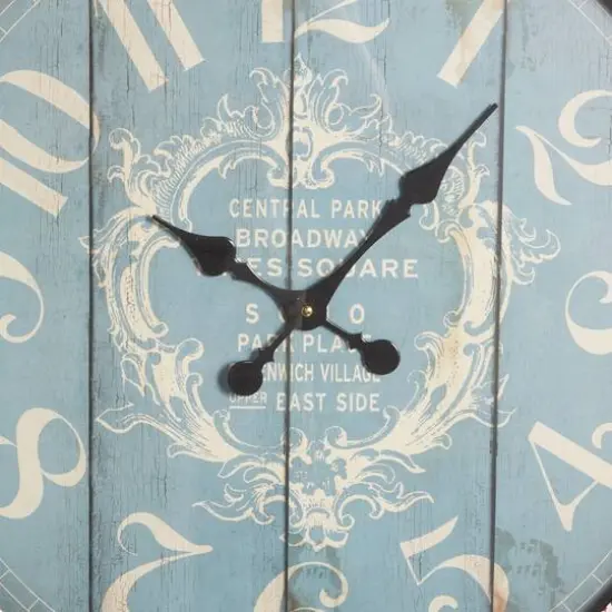 Turquoise Coastal Metal Wall Clock {5}
