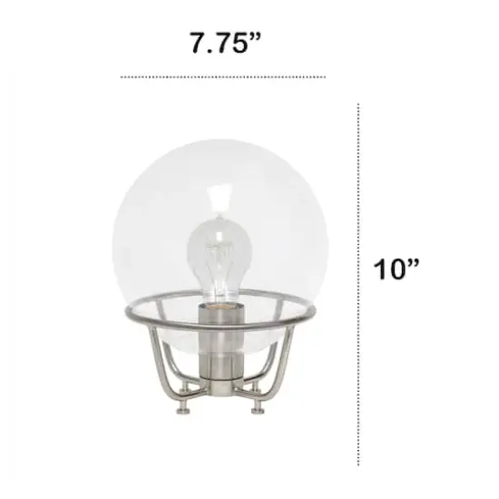 Lalia Home 10" Old World Globe Glass Table Lamp Brushed Nickel {4}