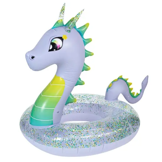 PoolCandy 40" Glitter Sea Dragon Purple Pool Tube {1}