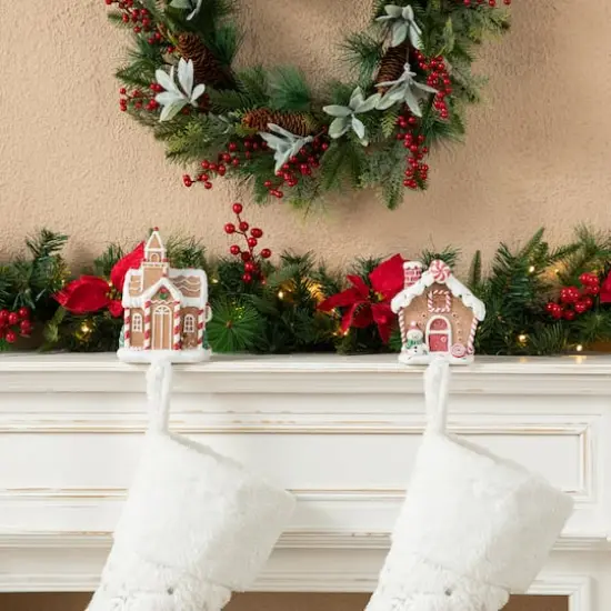 Glitzhome&reg; Gingerbread House Stocking Holder Set {3}