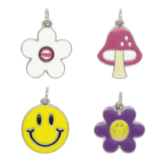 Enamel Flower, Smile & Mushroom Charm Mix by Bead Landing&trade; {1}