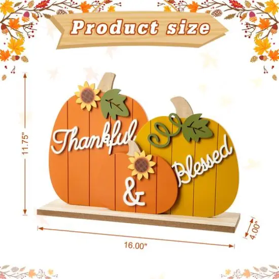 Glitzhome&reg; 16" Thanksgiving Wooden Pumpkins Table D&eacute;cor {9}