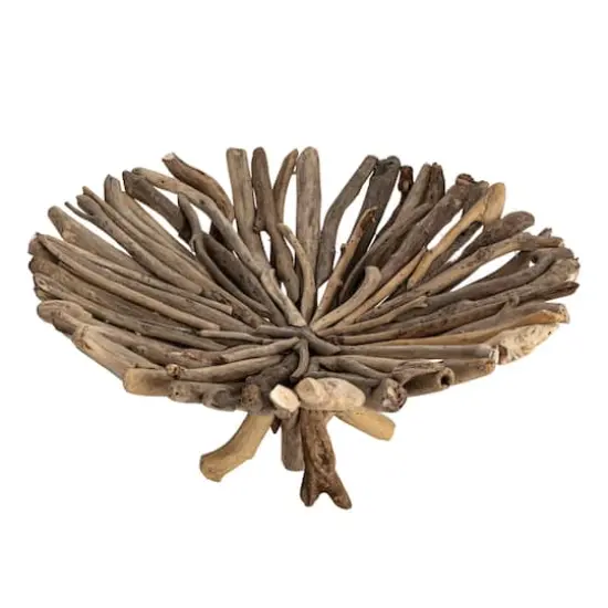 Hello Honey&reg; 18" Natural Round Handmade Driftwood Footed Tray {1}