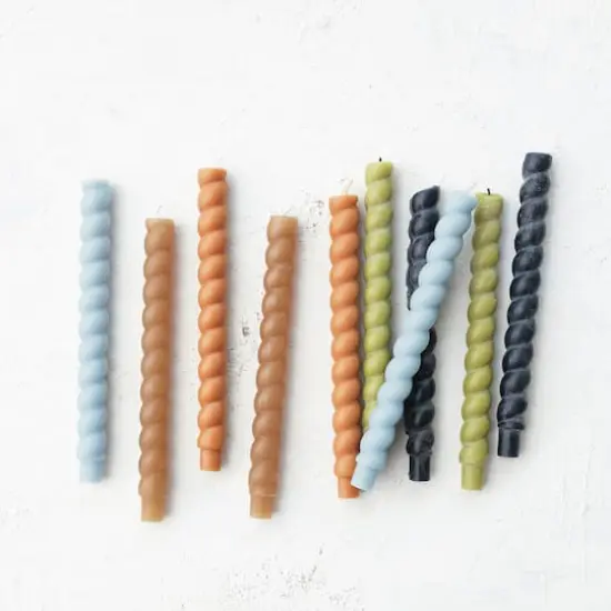 Hello Honey&reg; 10" Light Blue Unscented Twisted Taper Candles, 2ct. {4}