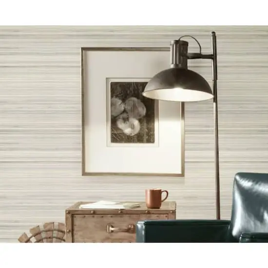 RoomMates Faux Bamboo Grasscloth Peel & Stick Wallpaper Taupe and Gray {6}
