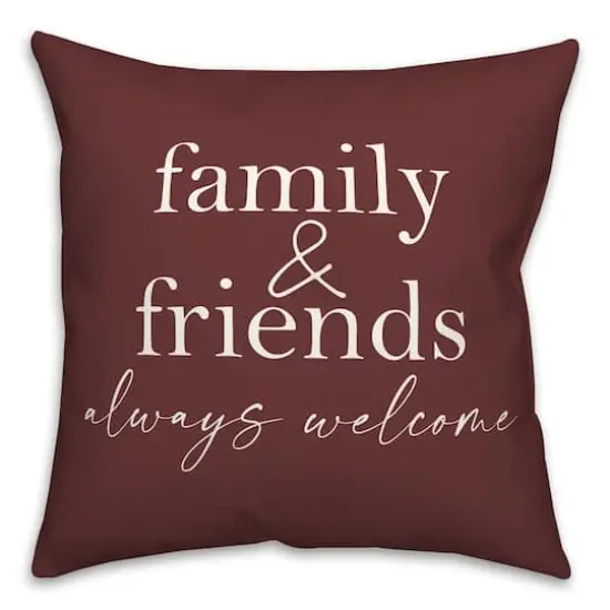18" Family & Friends Indoor/Outdoor Pillow Maroon {1}