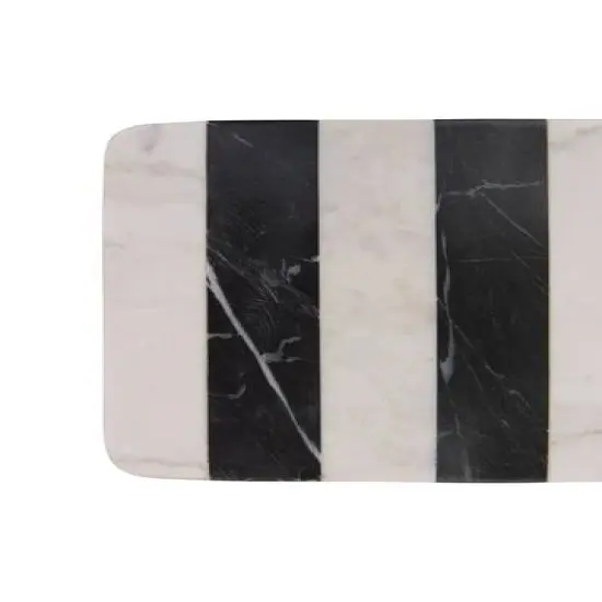 Hello Honey&reg; Black & White Striped Marble Board with Leather Tie {8}
