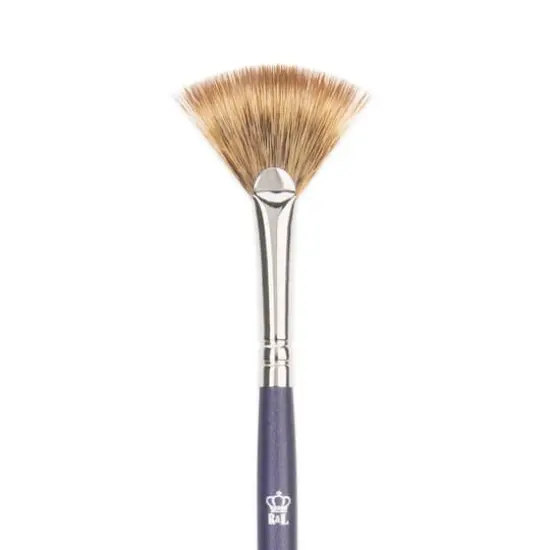 Royal & Langnickel&reg; Sovereign&trade; Synthetic Long Handle Fan Blender Brush, Size 4 {3}