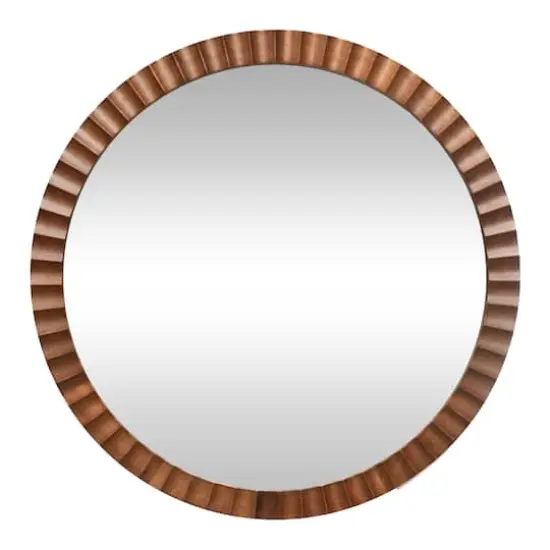 21.5" Round Wave Wood Decorative Mirror by Ashland&reg; {1}