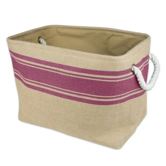 DII&reg; 12" Border Wine Rectangle Burlap Bin {1}