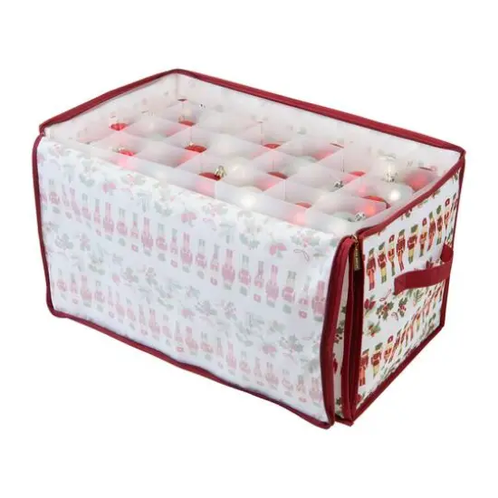 Laura Ashley Nutcracker Print 112ct. Stackable Christmas Ornament Storage Box {4}