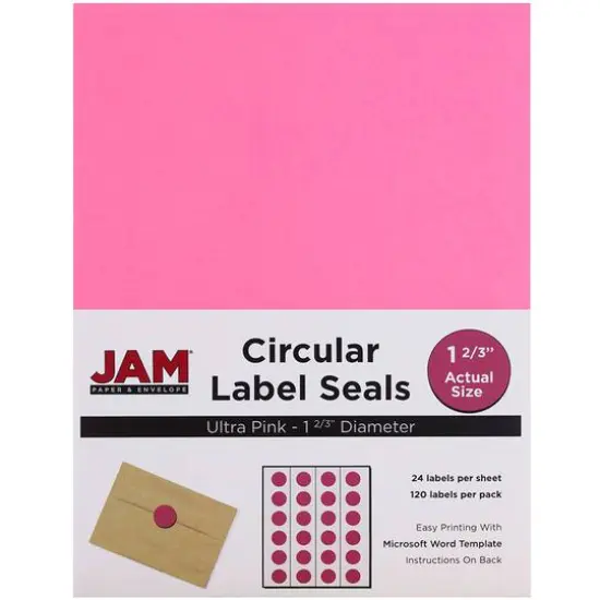 JAM Paper Fuchsia Pink Mailing Address Label Combo Set {5}
