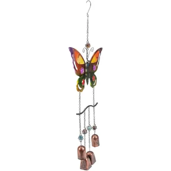 24" Purple & Bronze Butterfly Outdoor Garden Windchime {4}