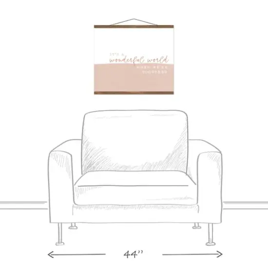 Wonderful World Together 20" x 16" Teak Hanging Canvas {4}