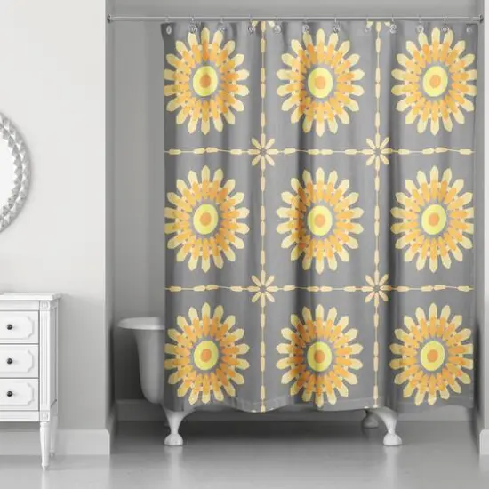 Mandalas Shower Curtain Gray {3}