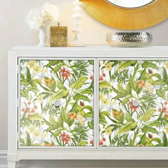 RoomMates Wailea Coast Peel & Stick Wallpaper White/Green {4}