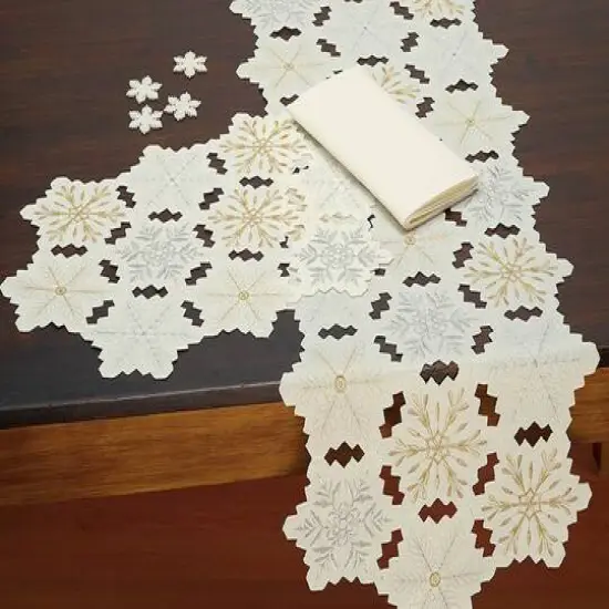 DII&reg; Embroidered Snowflake Placemats, 4ct. {4}
