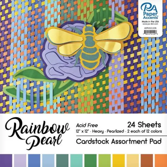 PA Paper™ Accents Rainbow Pearl Heavyweight Cardstock Paper Pad, 12" x 12" {1}