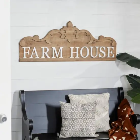 Brown Wood Farmhouse Wall Decor 19" x 47" x 1" {9}