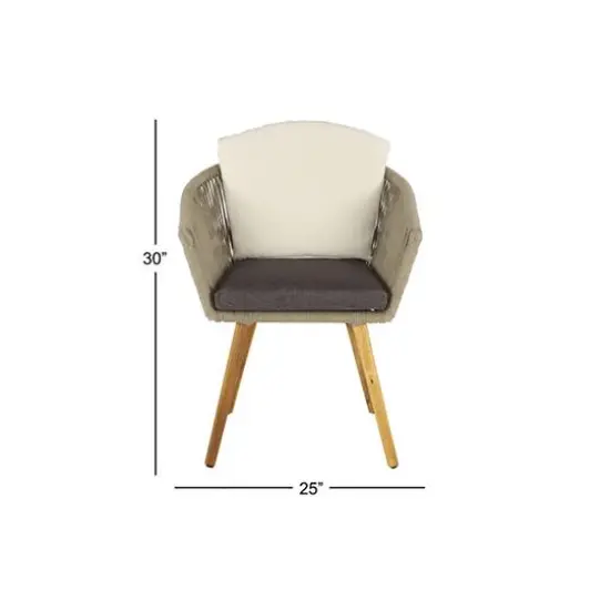 Light Brown Modern Outdoor Dining Chair Set {3}