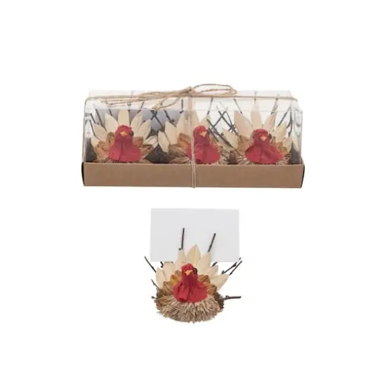 Hello Honey&reg; 3" Dried Natural Corn Husk Turkey Place Card Holders, 3ct. {1}