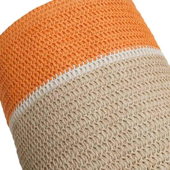 Honey Can Do Orange & Beige Paper Straw Nesting Baskets with Handles Set {6}
