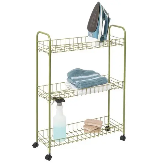 Honey Can Do Olive 3-Tier Rolling Cart {9}