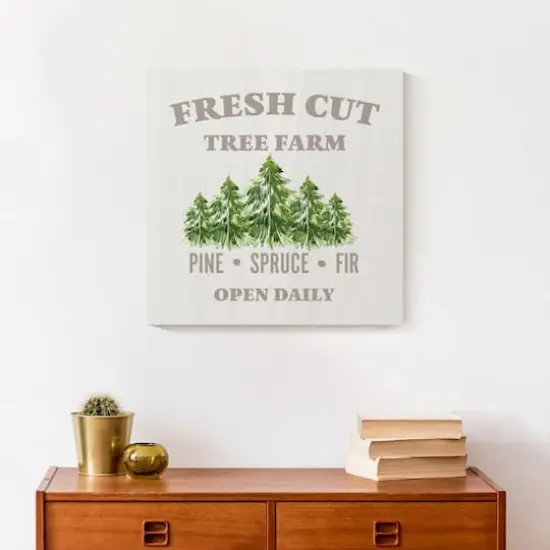 Fresh Cut Tree Farm 16x16 Canvas Wall Art {5}