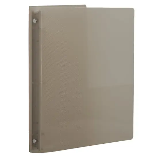 JAM Paper 0.75" Glass Twill Plastic 3-Ring Binder Smoke Gray {4}