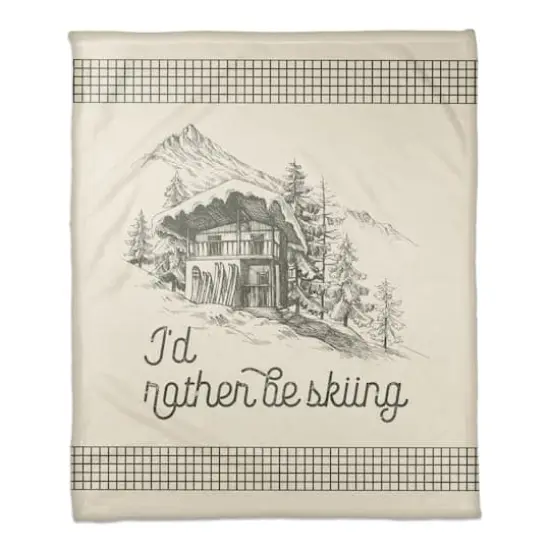 Rather Be Skiing Cab 50x60 Coral Fleece Blanket {1}