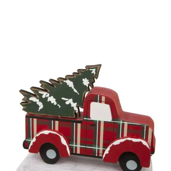 Glitzhome&reg; 6" Red Car & Truck Stocking Holder Set {7}