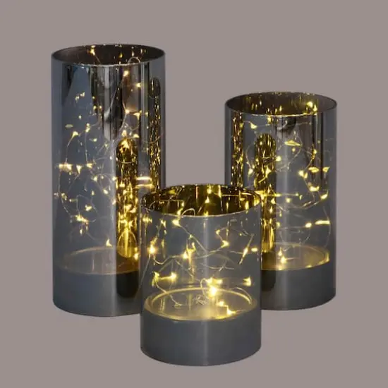 Black Glass LED Galaxy Night Lighted Jar, 3ct. {3}