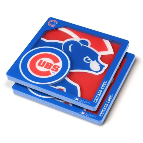 MLB 3D Logo Series Coasters, 2ct. Chicago Cubs {1}