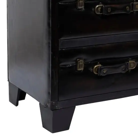 Dark Brown Wood 3-Drawer Traditional Cabinet {5}