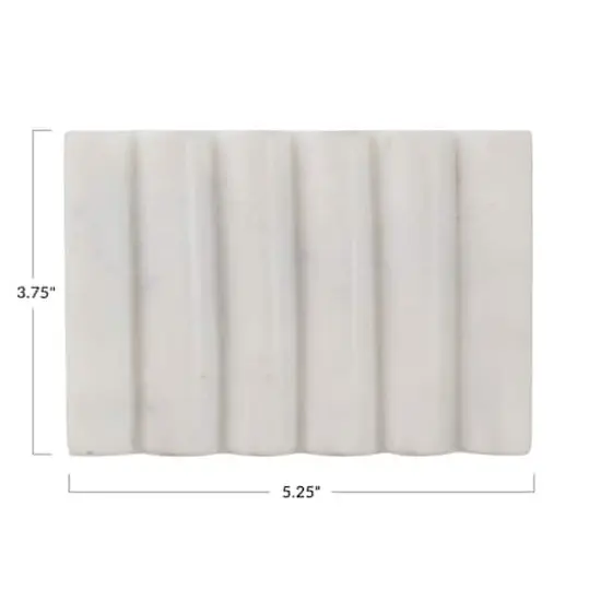 Hello Honey&reg; 5" Contemporary Carved Marble Bathroom Soap Dish {5}