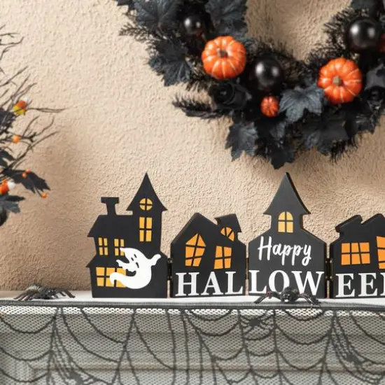 Glitzhome&reg; 2ft. Halloween Hinged Haunted House Table D&eacute;cor {5}