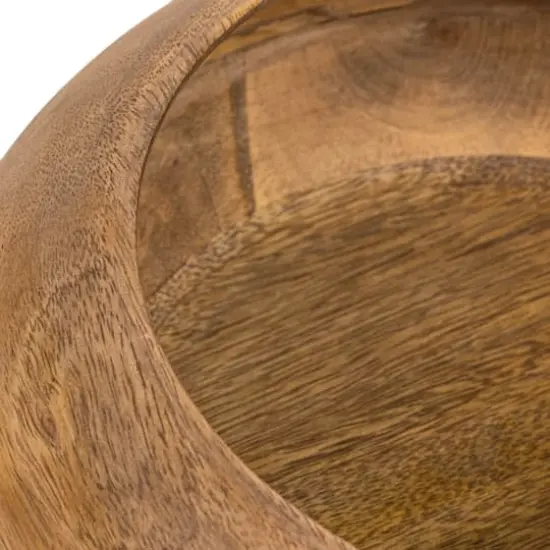Hello Honey&reg; 9.2" Modern Round Wood Bowl Natural Finish {6}