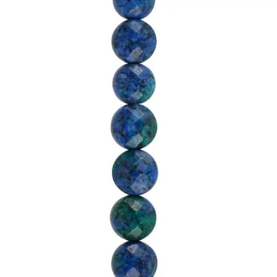 Blue Chrysocolla Faceted Coin Beads, 8mm by Bead Landing&trade; {1}