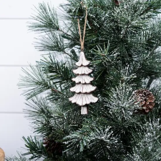 12ct. Carved Pine Tree Ornament {4}