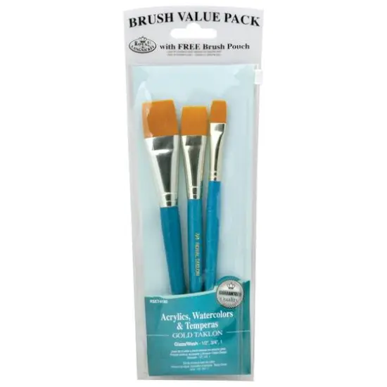Royal & Langnickel&reg; Zip N' Close Golden Taklon & Glaze Wash 3 Piece Brush Set {1}