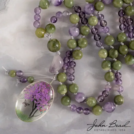 John Bead 25mm x 35mm Dried Flower Assorted Pendants {4}