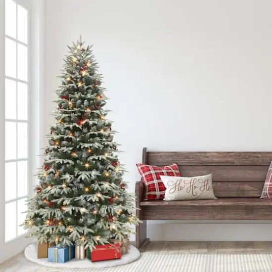 6.5ft. Pre-Lit Halifax Fir Artificial Christmas Tree, Clear Incandescent Lights {4}