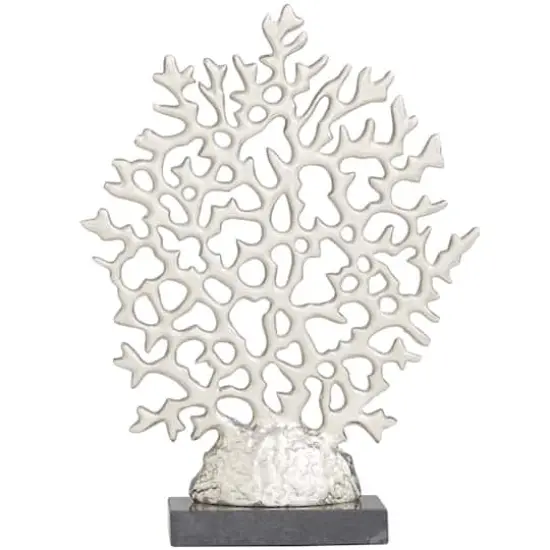 16.25" Silver Coastal Coral Tabletop Sculpture {1}