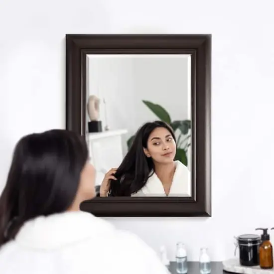 Head West 30" Espresso Framed Wall Vanity Mirror {3}