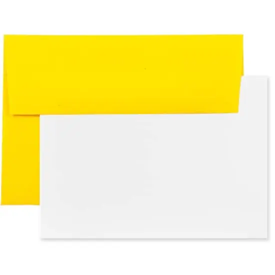 JAM Paper A1 Brite Hue Blank Greeting Cards & Envelopes, 25ct. Yellow {1}