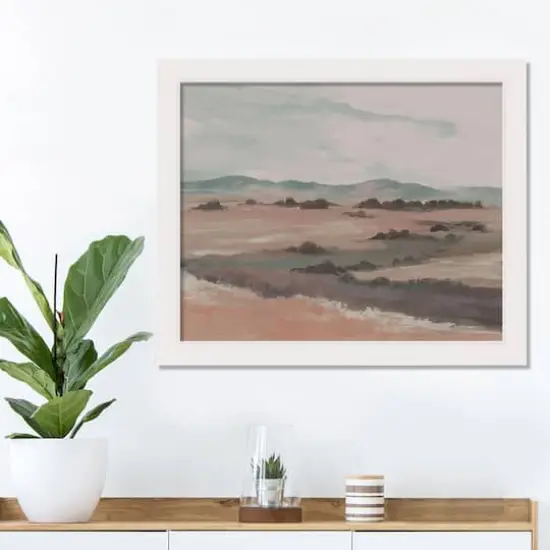 Grass Plains White Framed Print {3}