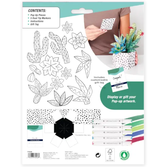 Faber-Castell&reg; Pop Up Coloring Succulent Bouquet {7}
